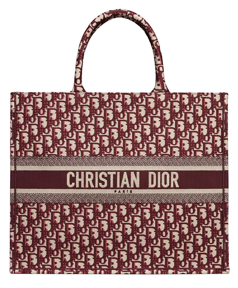 Christian Dior Book Tote Dior Oblique Canvas Bag Red